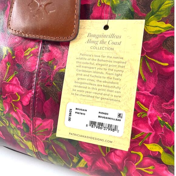 Patricia Nash Women's Bougainvilleas Along the Coast Rienzo Floral Satchel Bag - Picture 3 of 11
